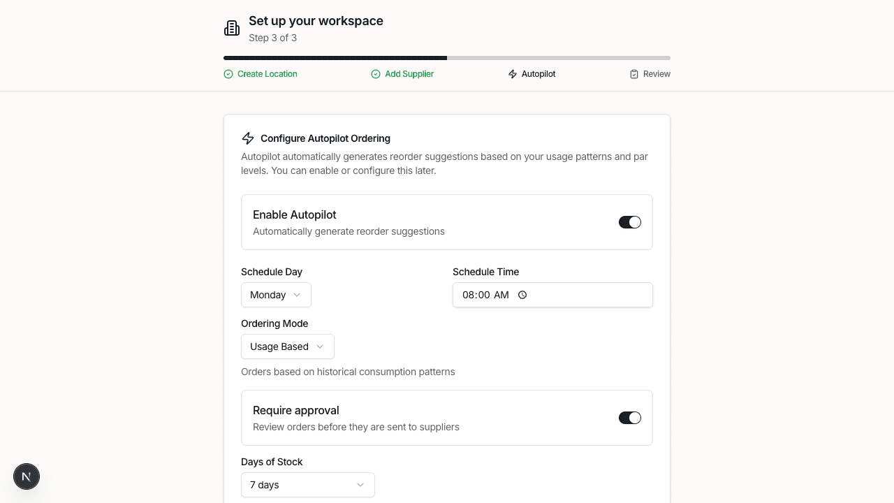 Configure autopilot