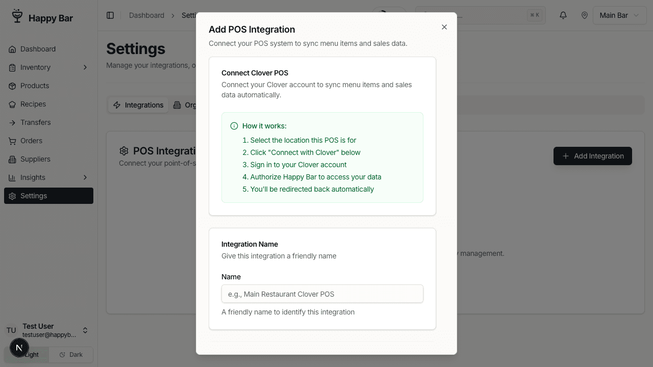 Configure integration