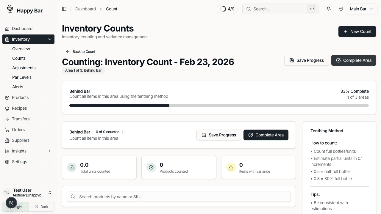 Counting interface