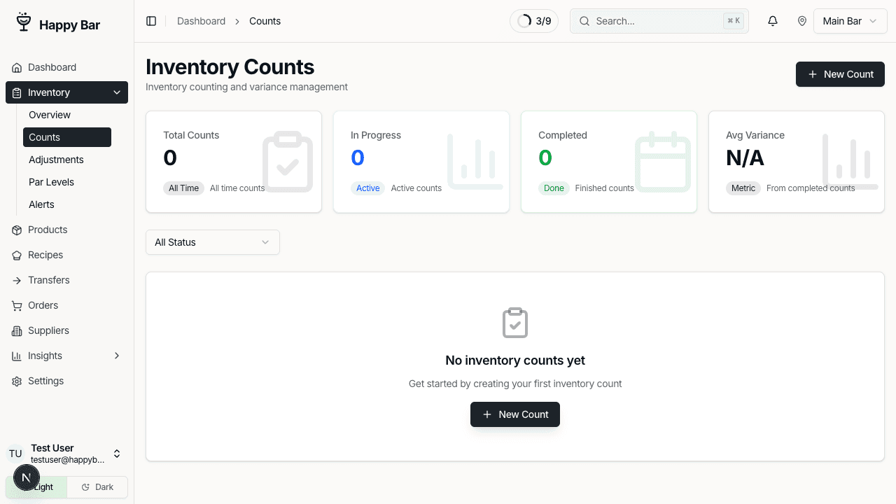 Counts page