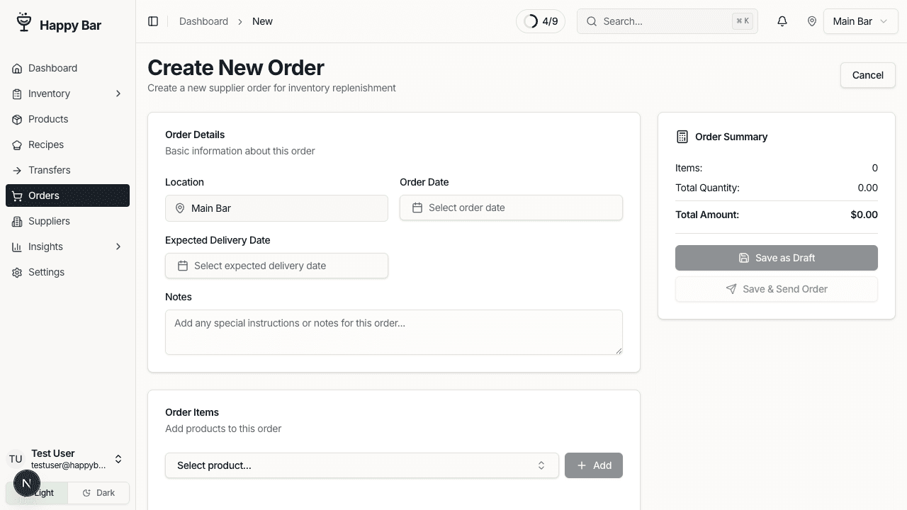 Create order